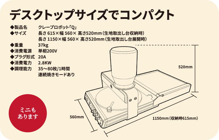 コンパクトサイズ仕様